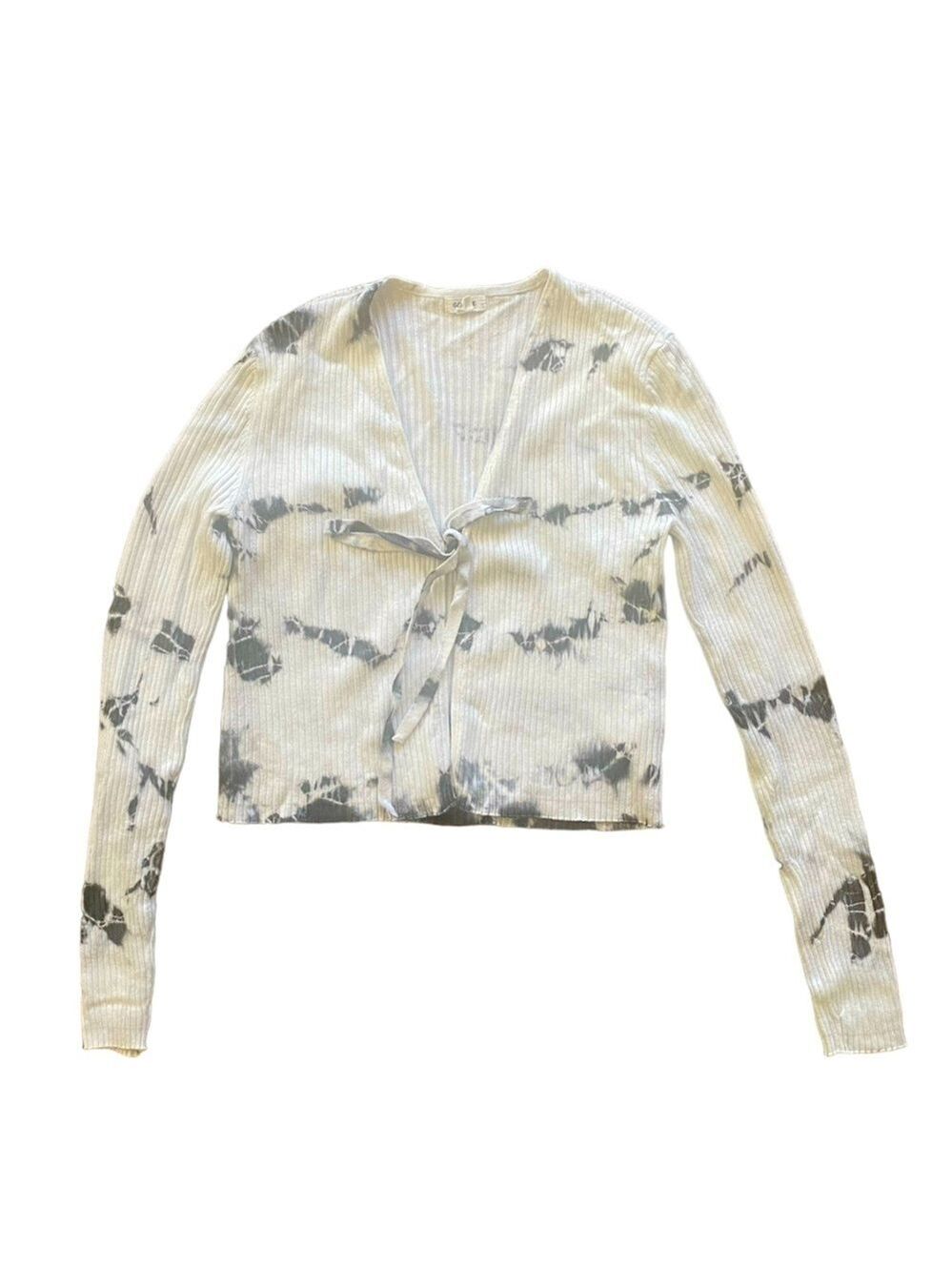 2/$15 Garage White Gray Cropped Cardigan Sweater XS